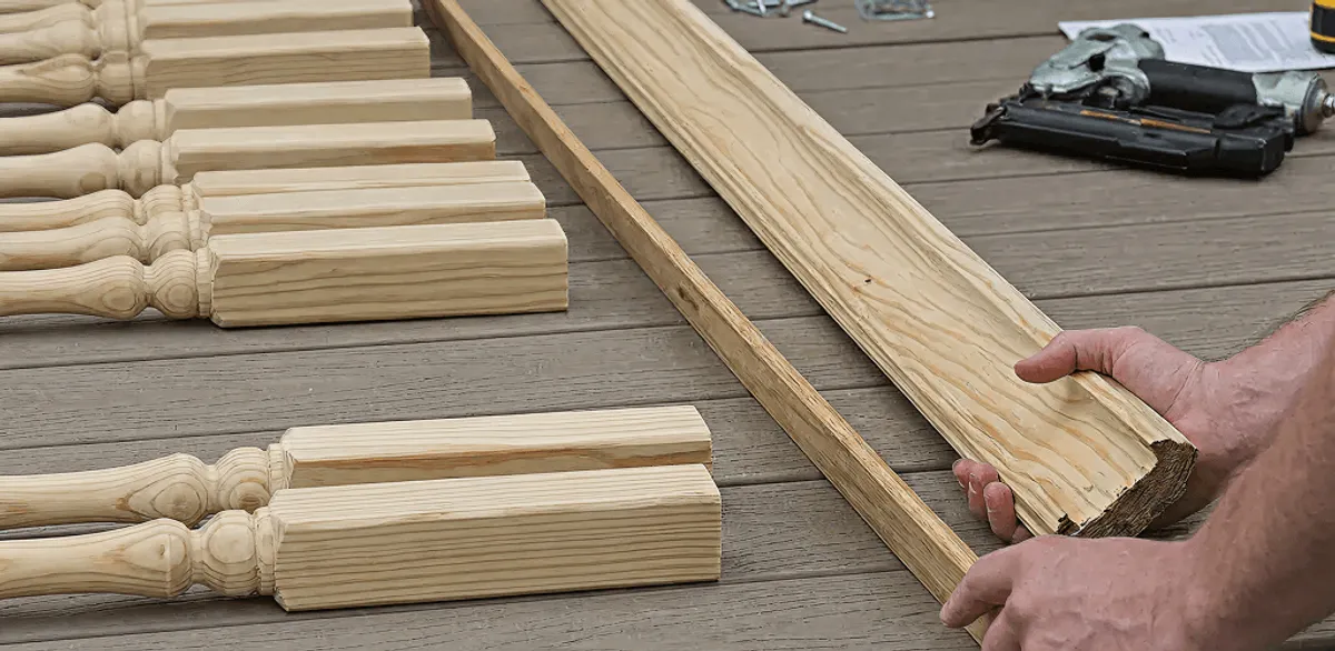 Handrail installation materials and wood components for stair rail work in Grand Rapids, MI